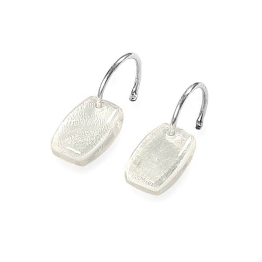 White Shields Creole Earrings | The Jewellery Stop