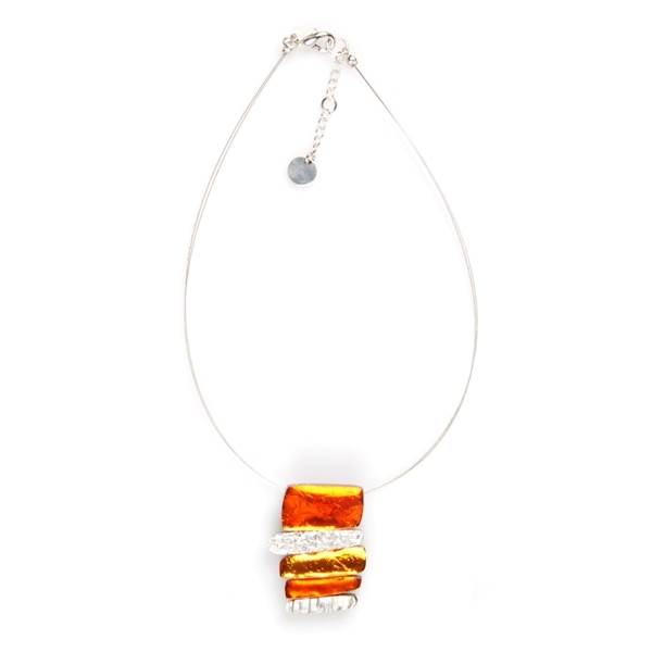 Tangerine Textured Stack pendant | The Jewellery Stop