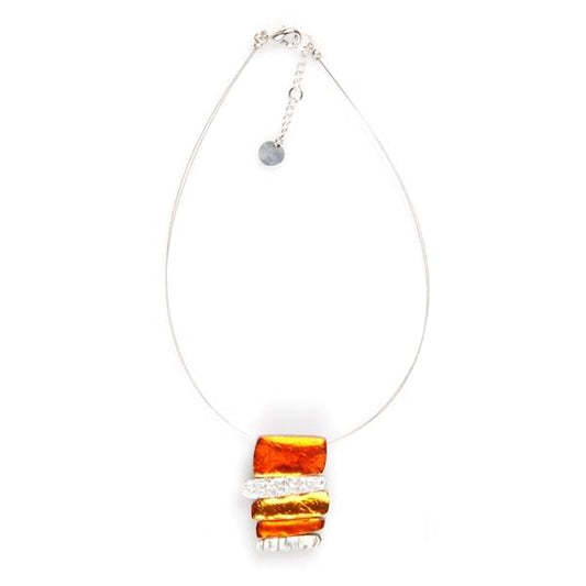 Tangerine Textured Stack pendant | The Jewellery Stop