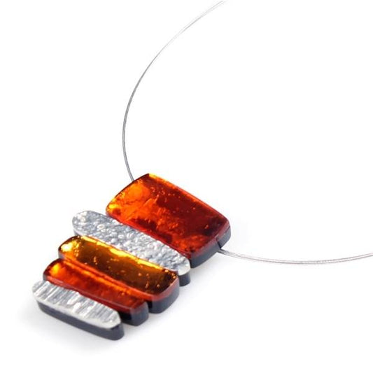 Tangerine Textured Stack pendant | The Jewellery Stop
