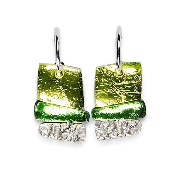 Lime Textured Stack Creole Earrings | The Jewellery Stop