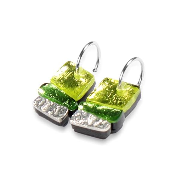 Lime Textured Stack Creole Earrings | The Jewellery Stop