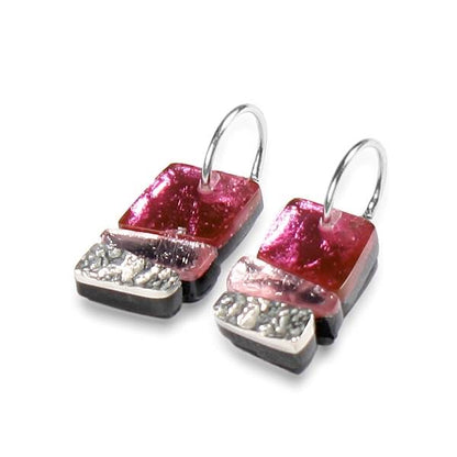 Pink Textured Stack Creole Earrings | The Jewellery Stop