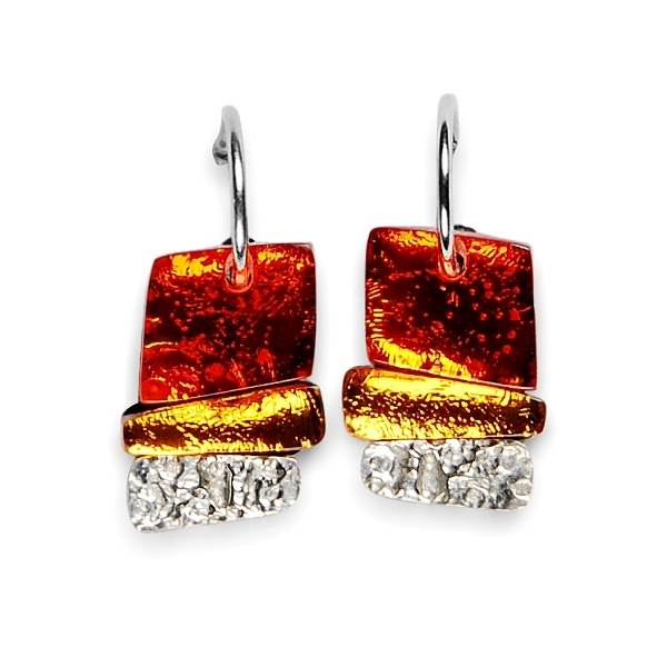 Tangerine Textured Stack Creole Earrings | The Jewellery Stop