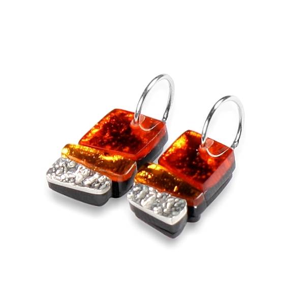 Tangerine Textured Stack Creole Earrings | The Jewellery Stop