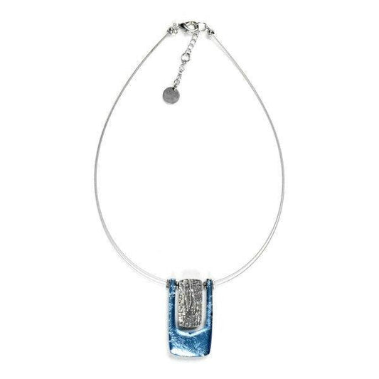 Blue Textured Rectangle pendant | The Jewellery Stop