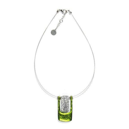 Green Textured Rectangle pendant