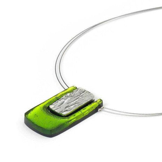 Green Textured Rectangle pendant