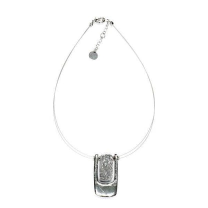 Grey Textured Rectangle pendant