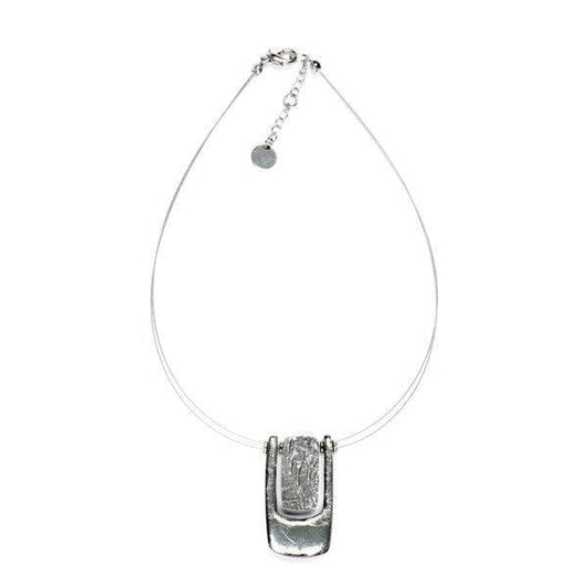Grey Textured Rectangle pendant