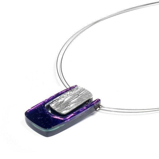 Peacock Textured Rectangle pendant | The Jewellery Stop