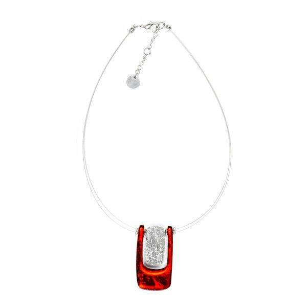 Red Textured Rectangle pendant