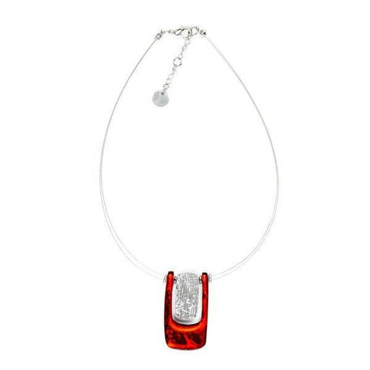 Red Textured Rectangle pendant