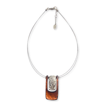 Chocolate Textured Rectangle pendant