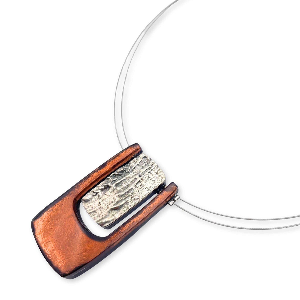 Chocolate Textured Rectangle pendant