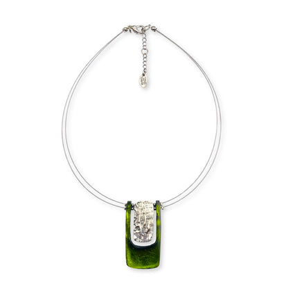 Olive Textured Rectangle pendant
