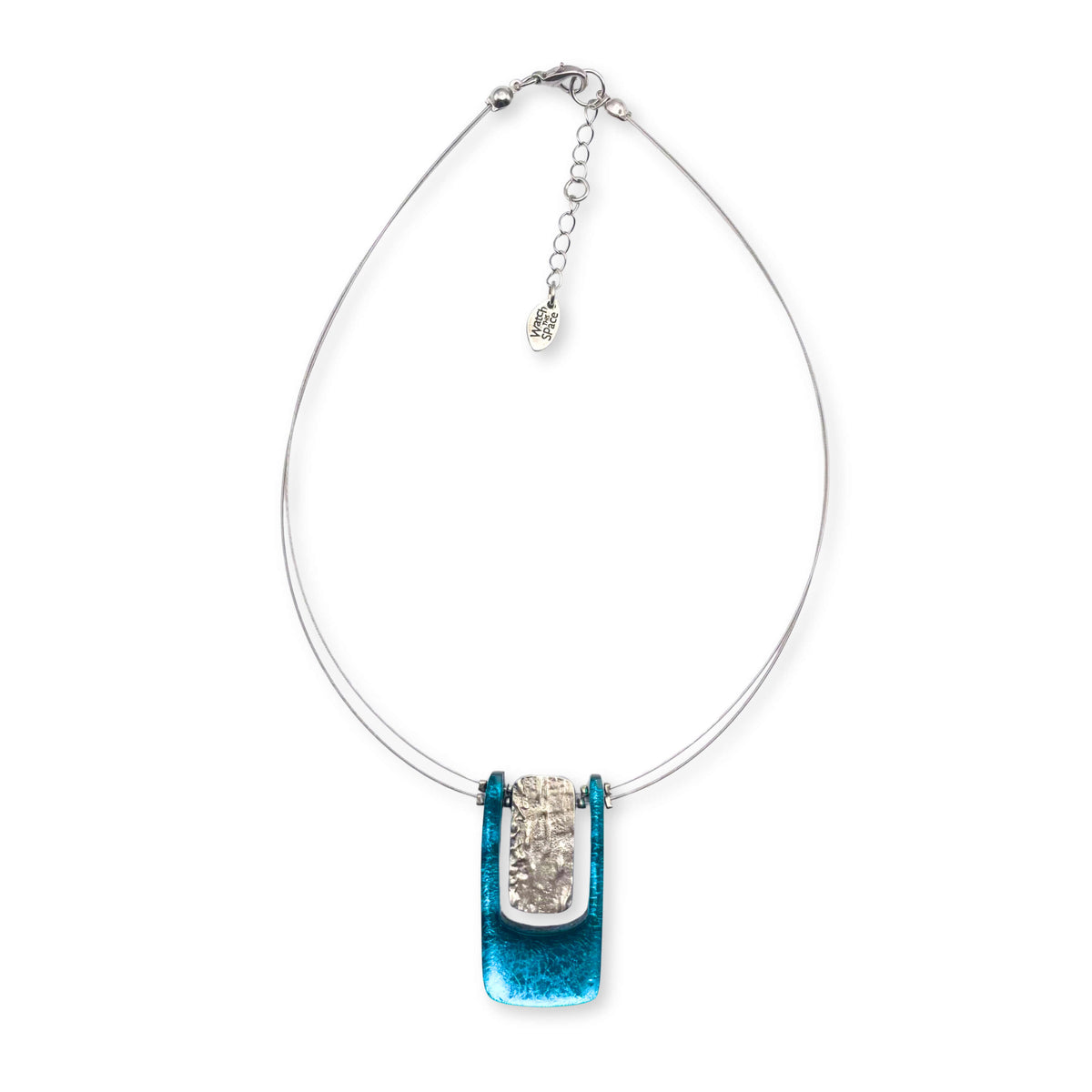 Teal Textured Rectangle pendant