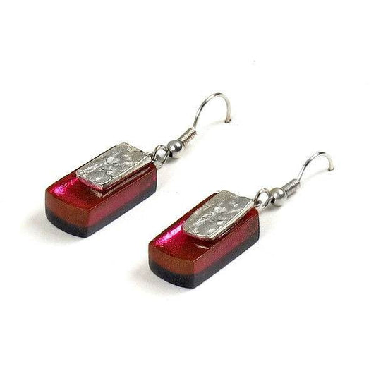 Fiesta Textured Rectangle Fish Hook Earrings