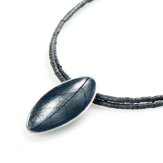 Grey Leaf on Coco Pendant | The Jewellery Stop