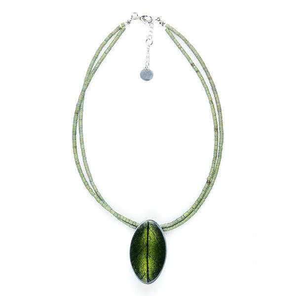 Olive Leaf on Coco Pendant | The Jewellery Stop