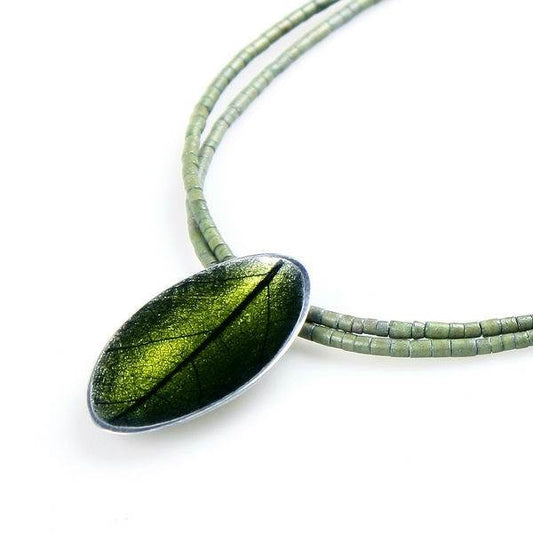 Olive Leaf on Coco Pendant | The Jewellery Stop