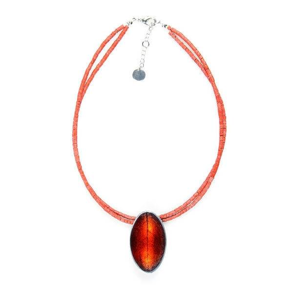 Orange Leaf on Coco Pendant | The Jewellery Stop
