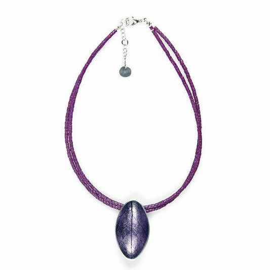 Purple Leaf on Coco Pendant | The Jewellery Stop