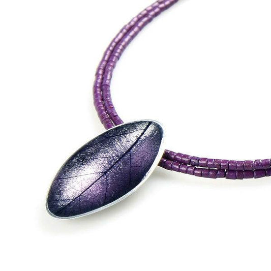 Purple Leaf on Coco Pendant | The Jewellery Stop