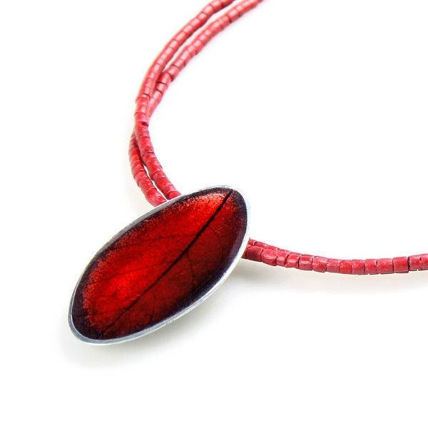Red Leaf on Coco Pendant | The Jewellery Stop