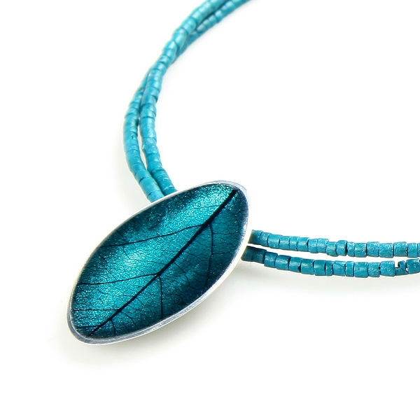 Teal Leaf on Coco Pendant | The Jewellery Stop