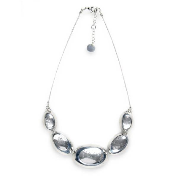 Grey Pewter Ovals Necklace