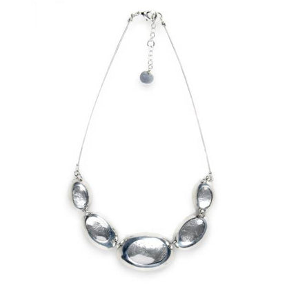 Grey Pewter Ovals Necklace