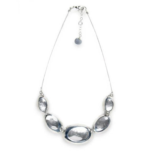Grey Pewter Ovals Necklace