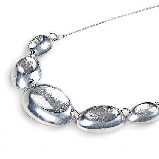 Grey Pewter Ovals Necklace