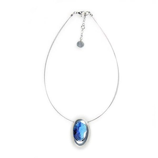 Blue Pewter Ovals Pendant