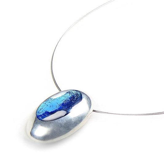 Blue Pewter Ovals Pendant