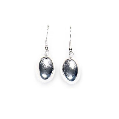 Grey Pewter Ovals Fish Hook Earrings | The Jewellery Stop