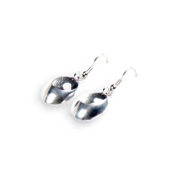Grey Pewter Ovals Fish Hook Earrings | The Jewellery Stop