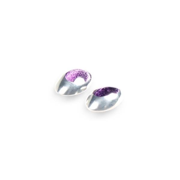 Purple Pewter Ovals Stud Earrings | The Jewellery Stop
