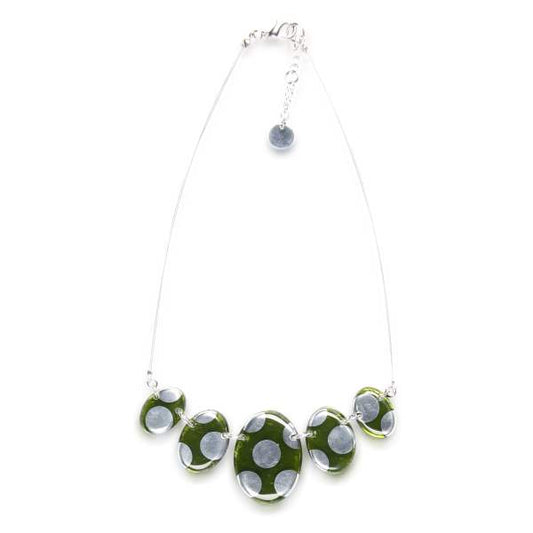 Olive Polka Dot Necklace