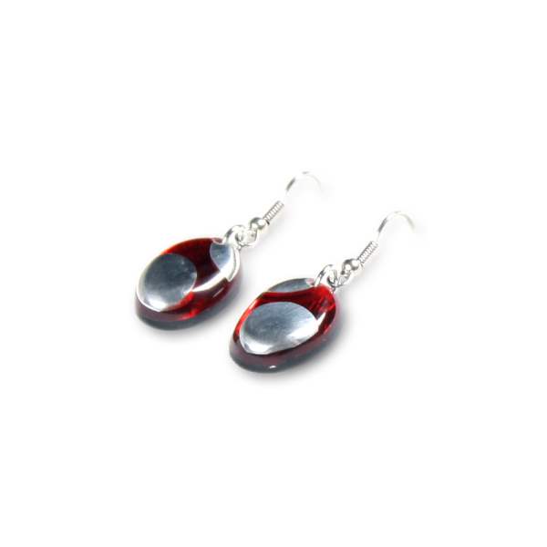 Red Polka Dot Fish Hook Earrings