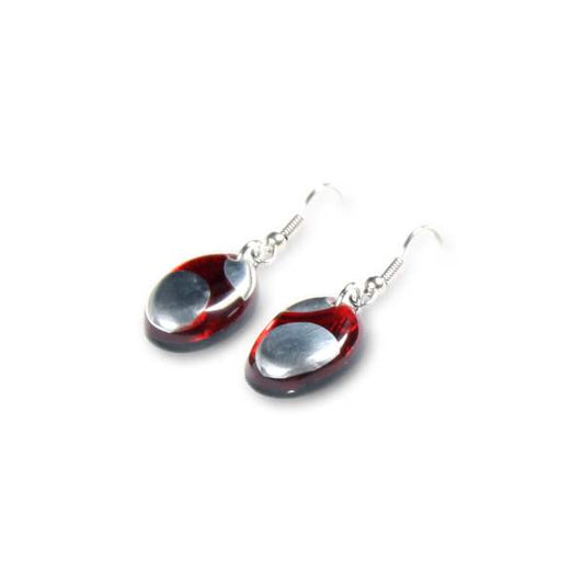 Red Polka Dot Fish Hook Earrings