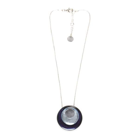 Navy Stacked Circle Pendant | The Jewellery Stop