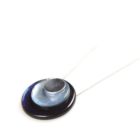 Navy Stacked Circle Pendant | The Jewellery Stop