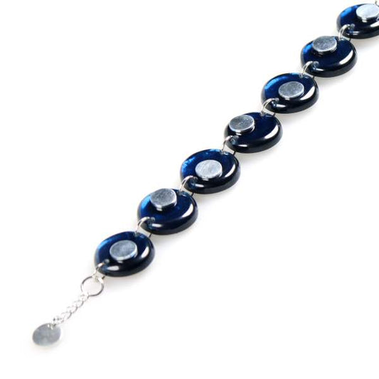 Navy Stacked Circle Bracelet | The Jewellery Stop