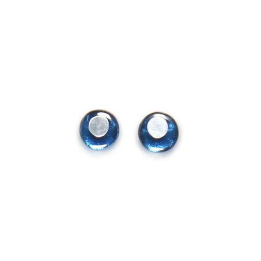 Navy Stacked Circle Classic Stud Earrings | The Jewellery Stop