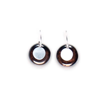 Chocolate Stacked Circle Creole Earrings | The Jewellery Stop