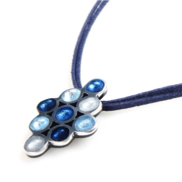 Navy Traffic Lights Diamond Pendant