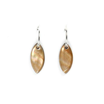 Toffee Petal with Shell Creole Earrings | The Jewellery Stop