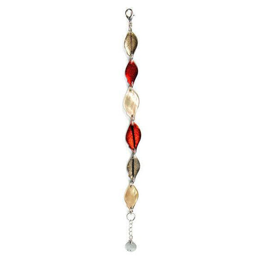 Toffee Skeletal Leaf with Shell Bracelet | The Jewellery Stop